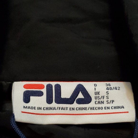 NWT Fila Elsie Funnel Track Top 100% Nylon Black Women's Small New With Tags - Picture 5 of 10